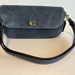 Coach Blue Suede flap crossbody
